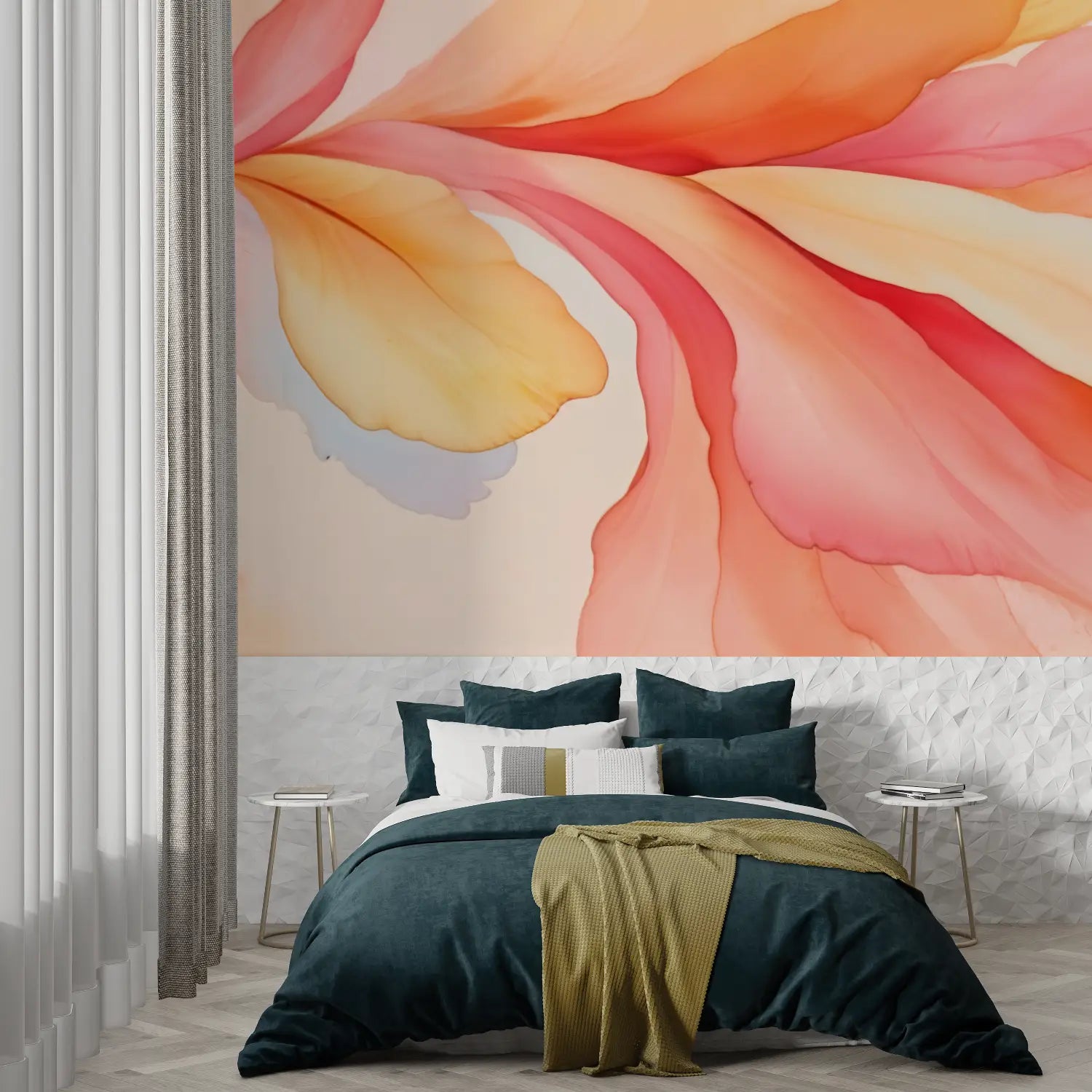 Papel pintado Orange Rose - panorámico de moda