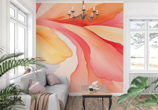 Papel Pintado Rosa Naranja - papel pintado