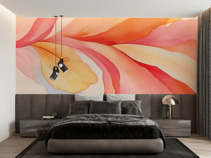 Papel pintado rosa naranja - francés