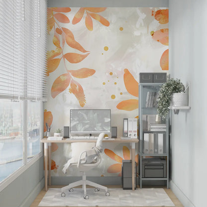Papel pintado rosa, naranja y dorado - merlin leroy