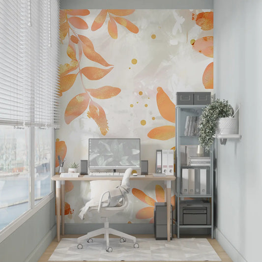 Papel pintado rosa, naranja y dorado - merlin leroy