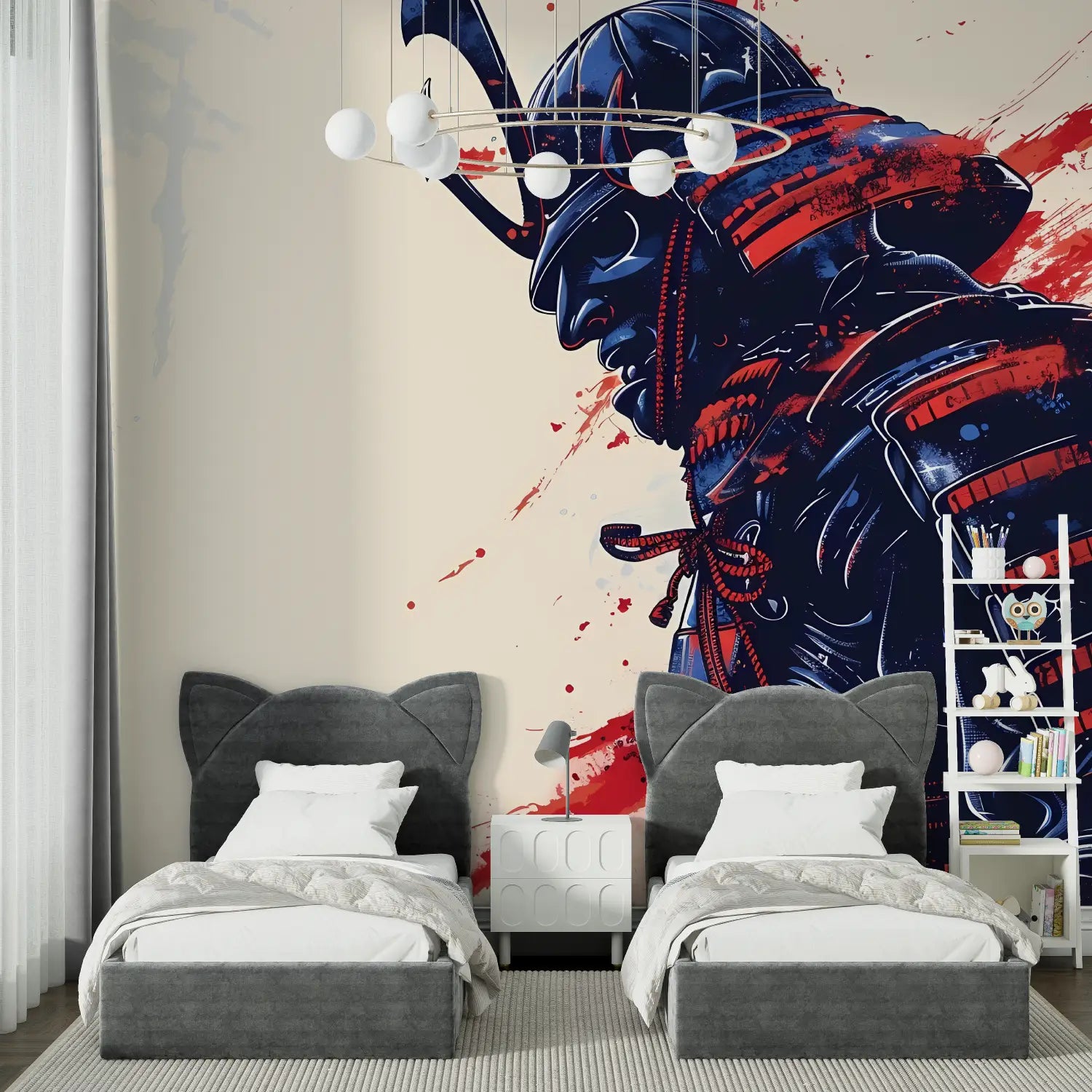 Papel pintado colorido Samurai - dormitorio de niño