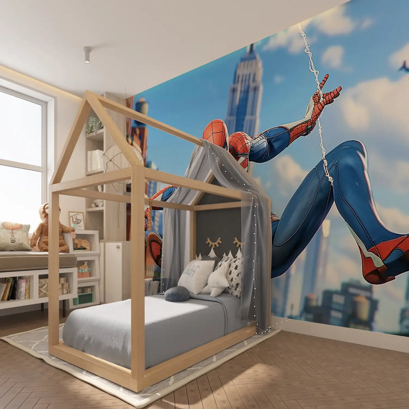 Papier Peint Spiderman Enfant - chambre spiderman