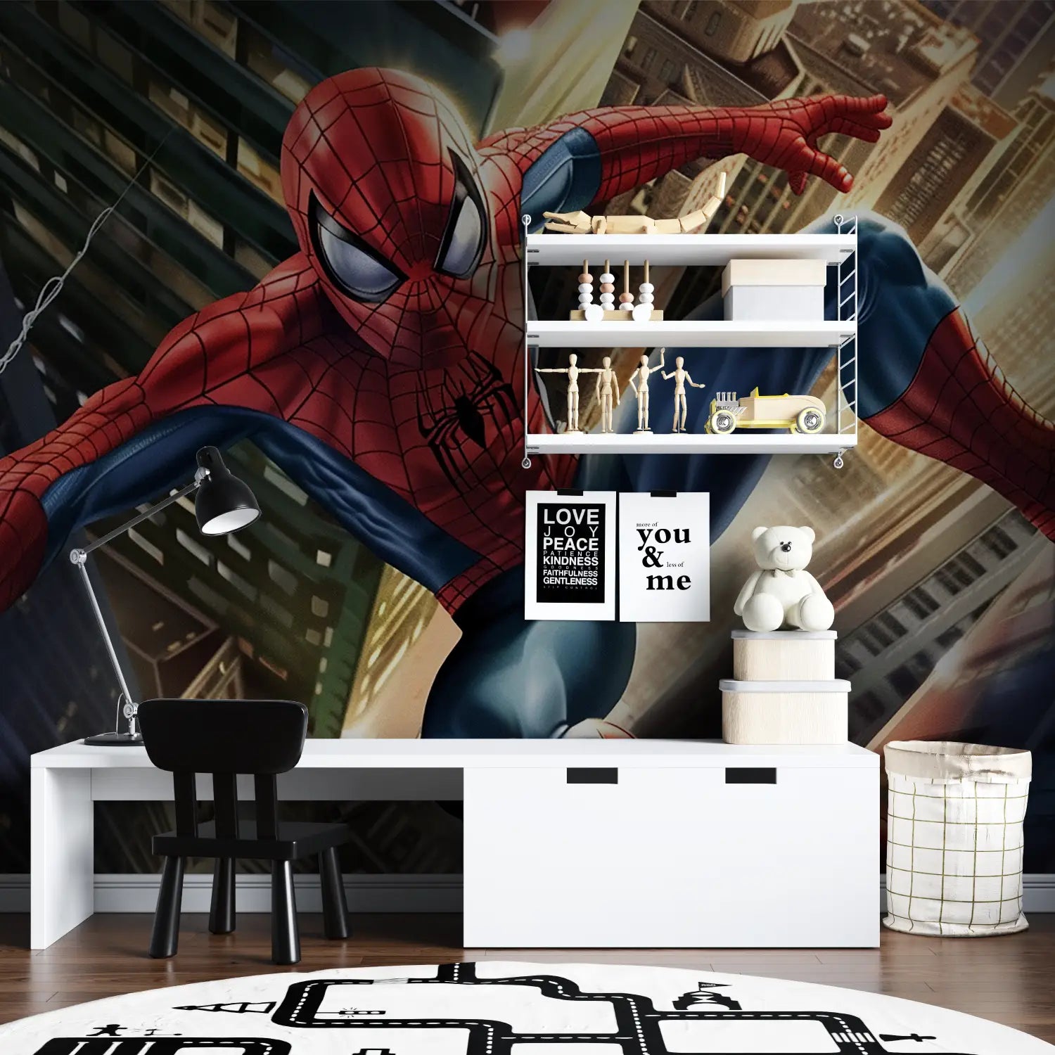 Papier Peint Spiderman Grimpeur Vintage - tapisserie hero