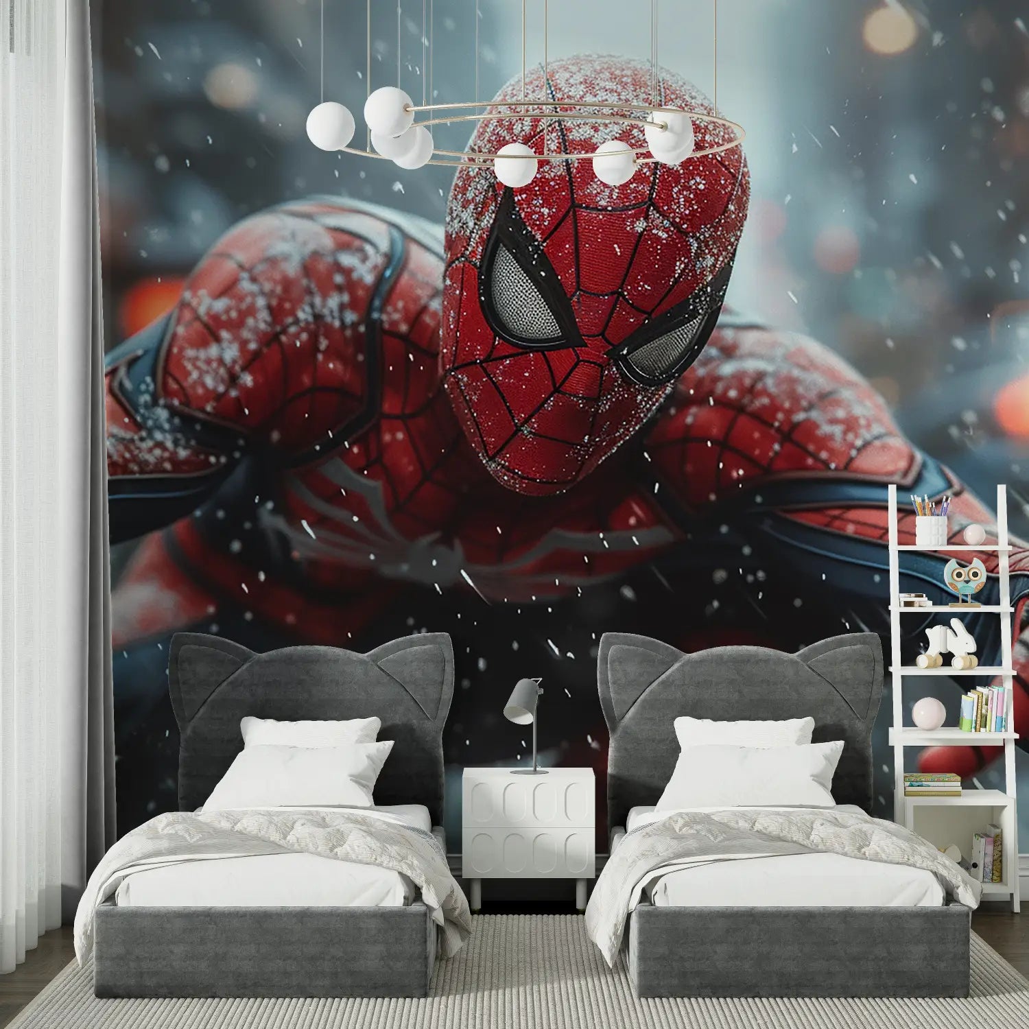 Papier Peint Spiderman Neige - tapisserie garçon