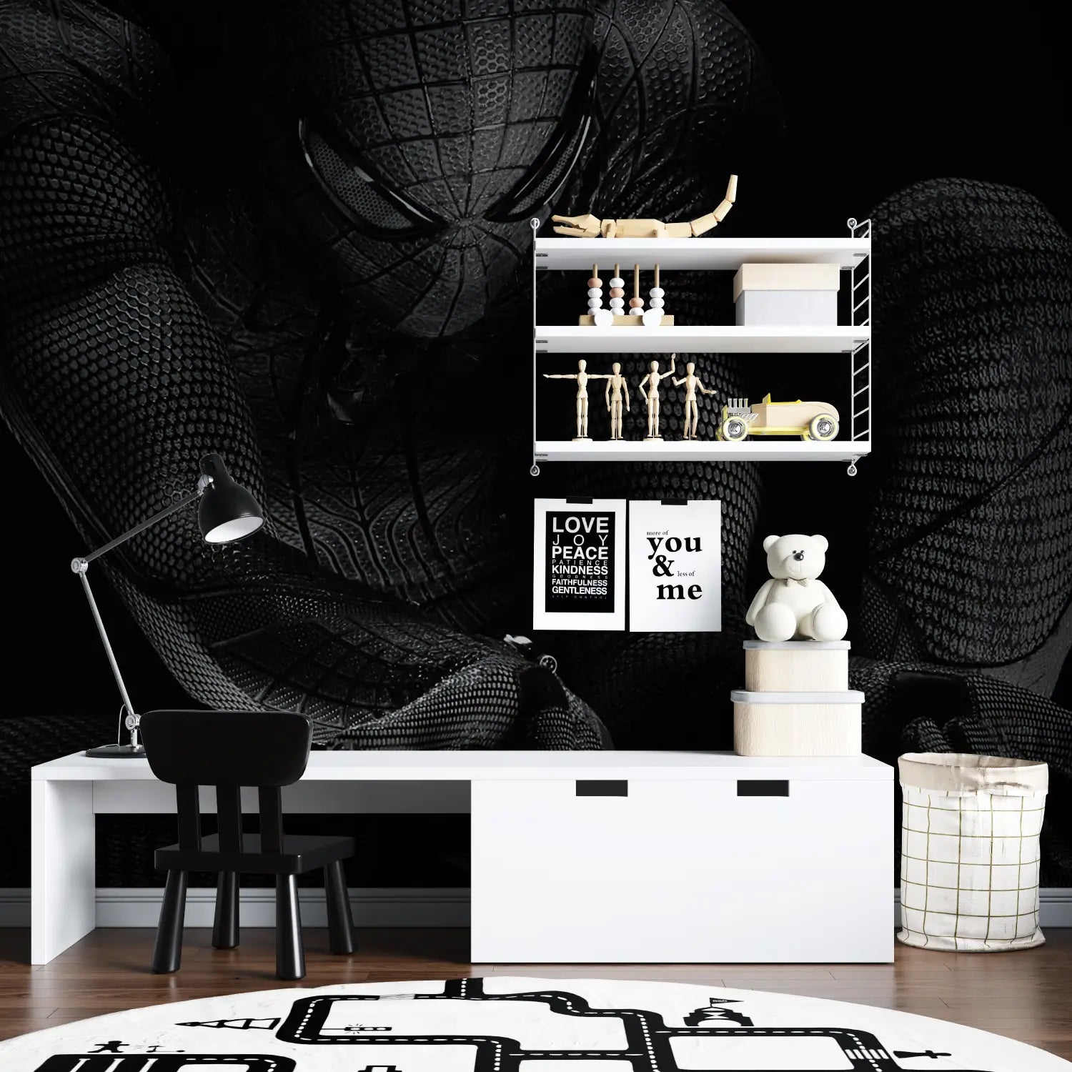 Papel tapiz de diseño negro de Spiderman - Second Image