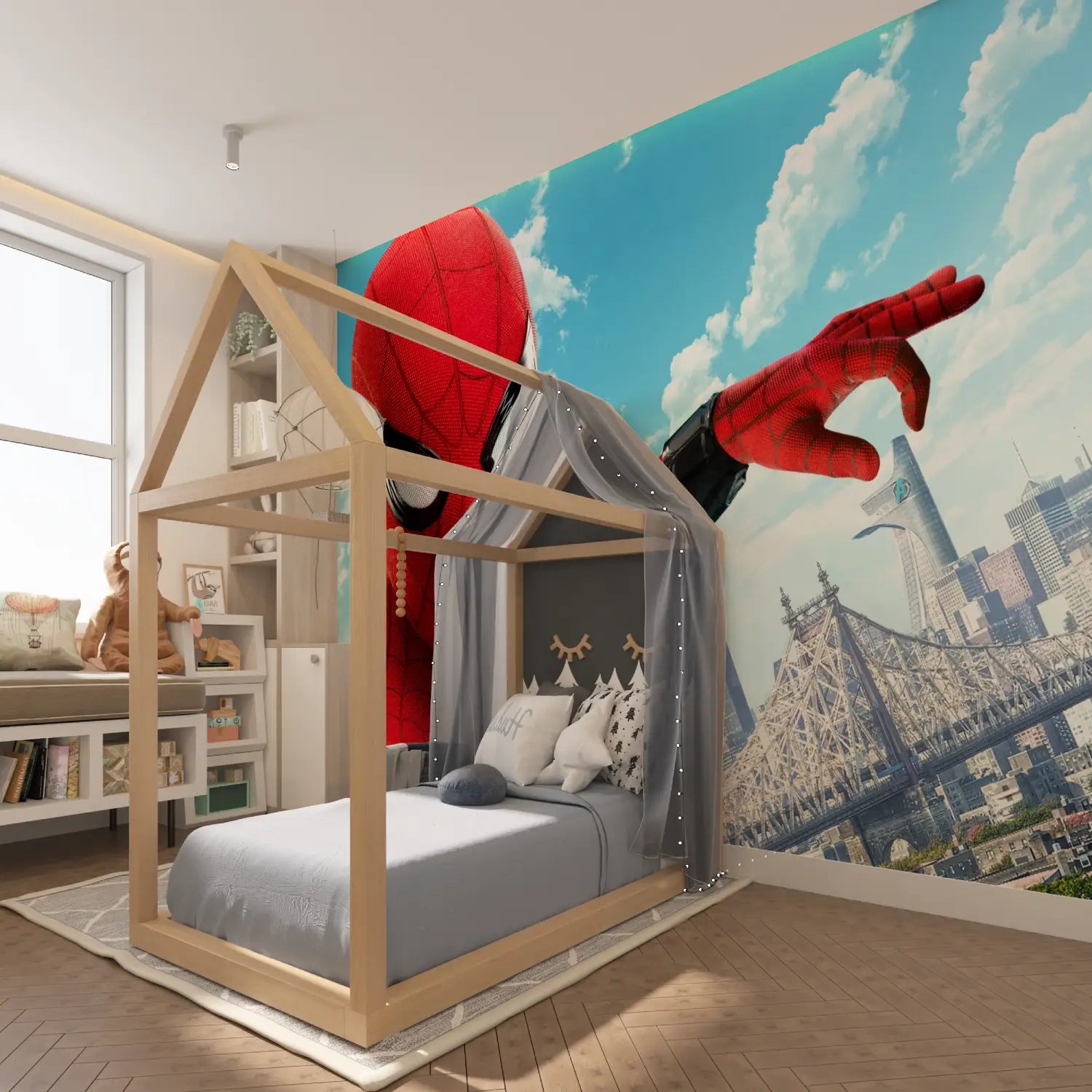 Spiderman Trompe l'Oeil Fondo de pantalla 3D - Second Image