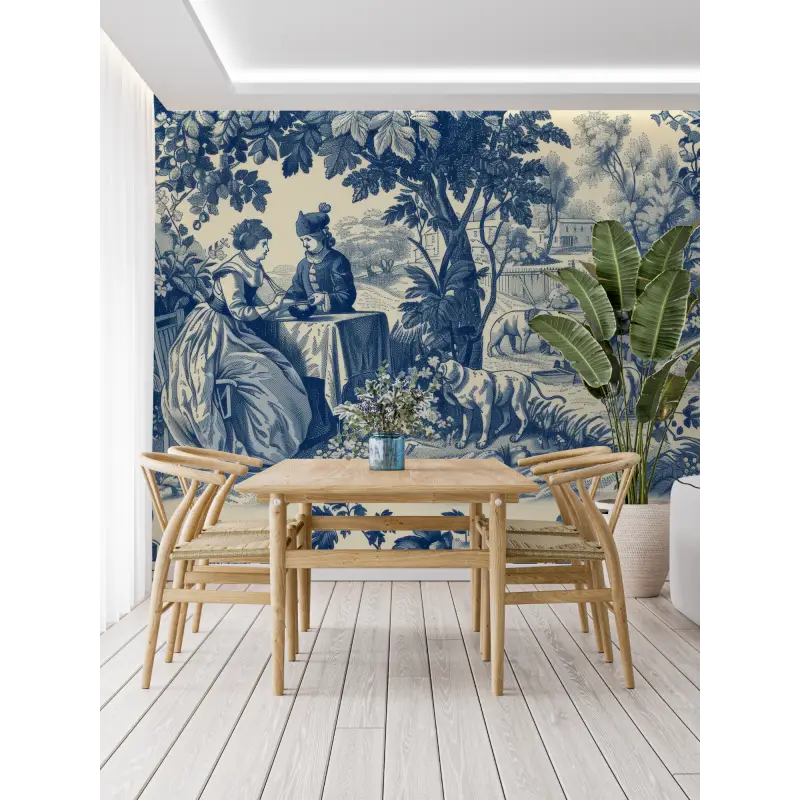 Papel pintado antiguo Toile De Jouy - pared-panorámica