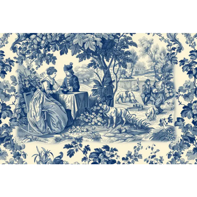 Papel pintado antiguo Toile De Jouy