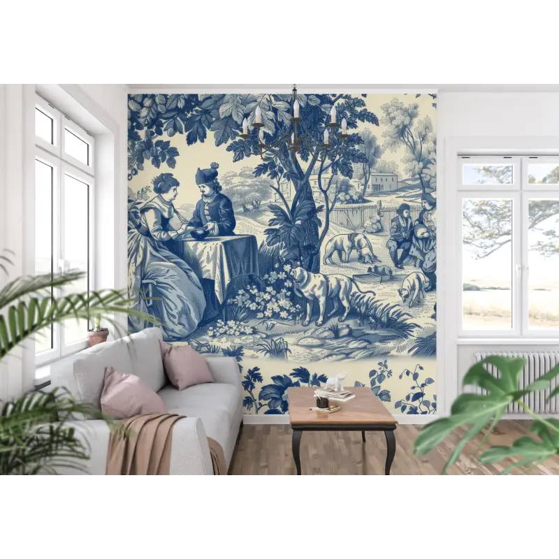 Papel pintado antiguo Toile De Jouy - trampantojo
