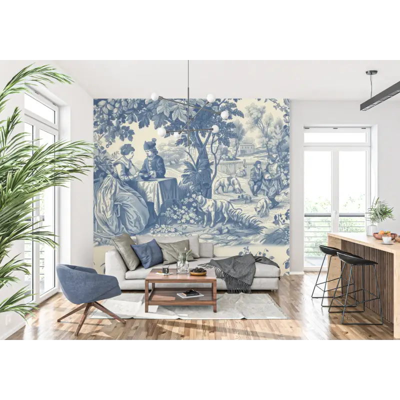 Papel pintado antiguo Toile De Jouy - panorámico de moda