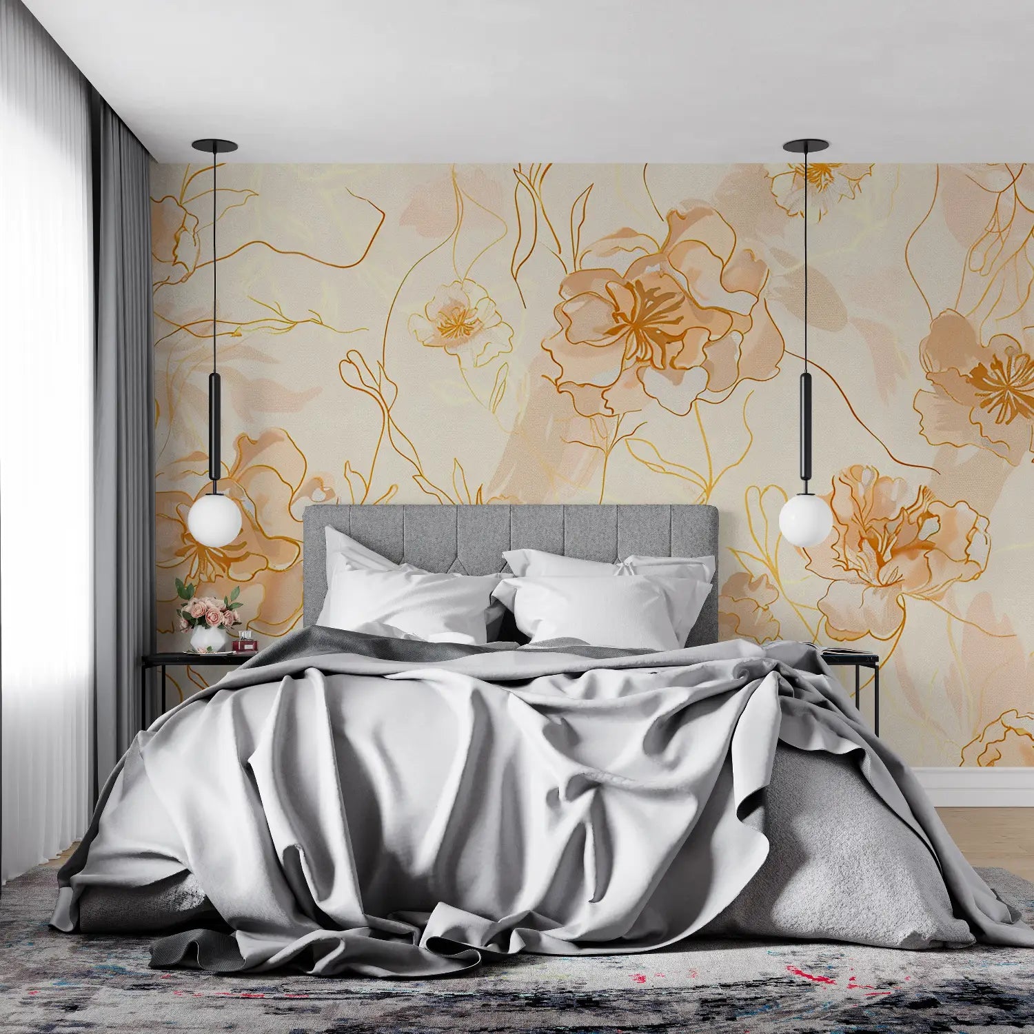 Papel pintado tono naranja - 4murs