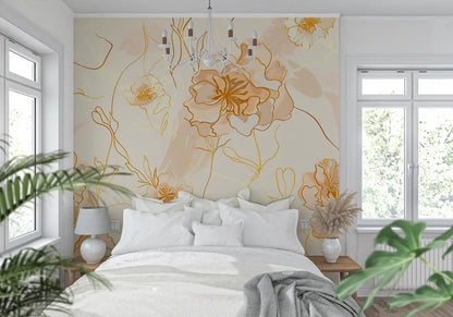 Papel pintado tono naranja - panorámico 4murs