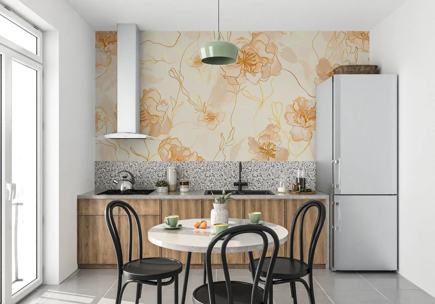 Papel pintado en tono naranja - papel pintado panorámico