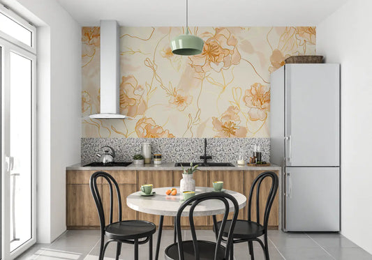 Papel pintado en tono naranja - papel pintado panorámico