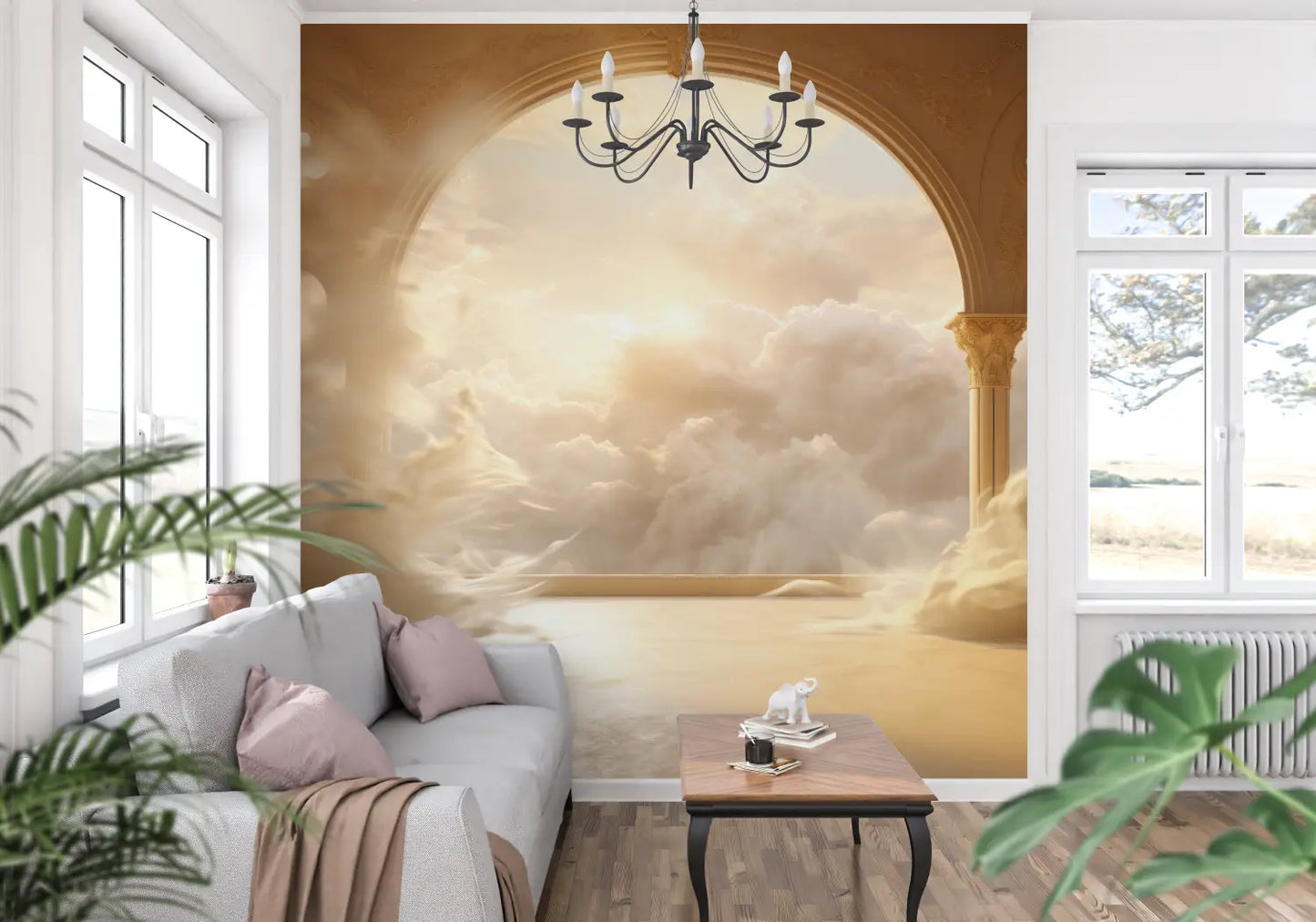 Papel pintado para cabecero Trompe L'Oeil - pared-panorámica