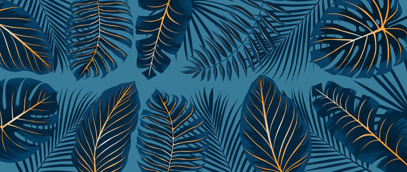 Papier Peint Tropical Bleu Canard