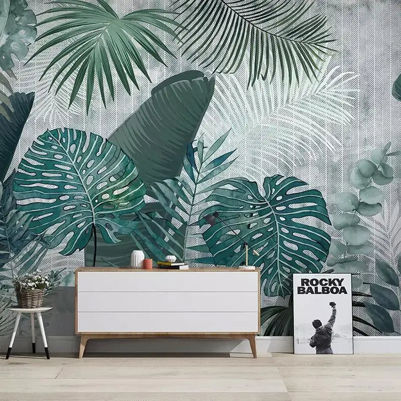 Papier Peint Tropical Plante Verte