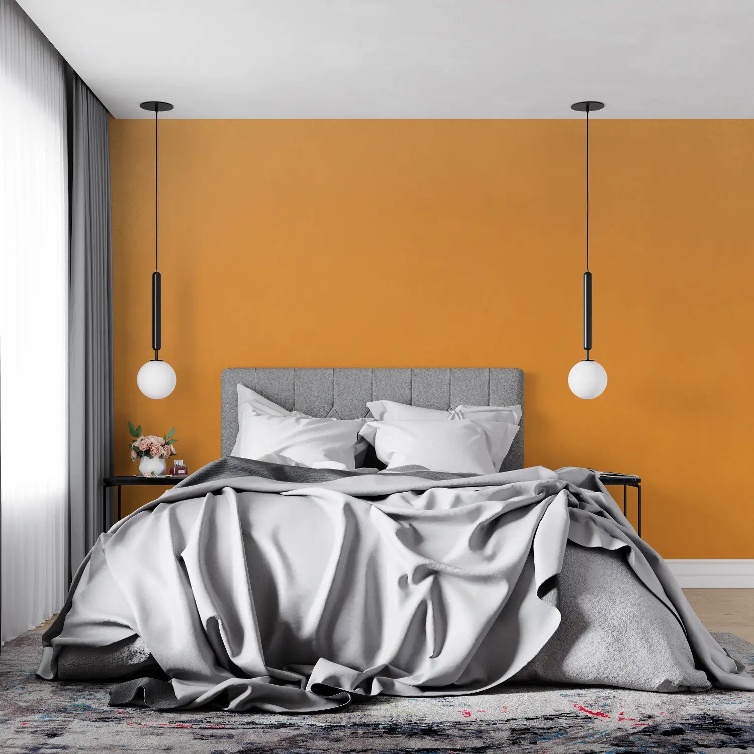 Papel pintado naranja liso - pano tapestry