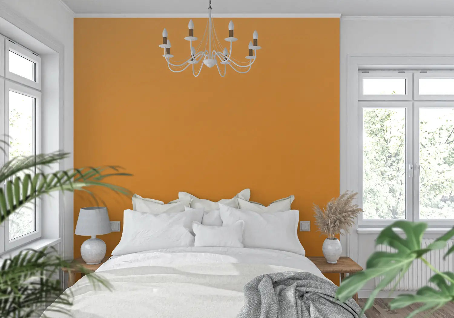 Papel pintado liso naranja - 4murs