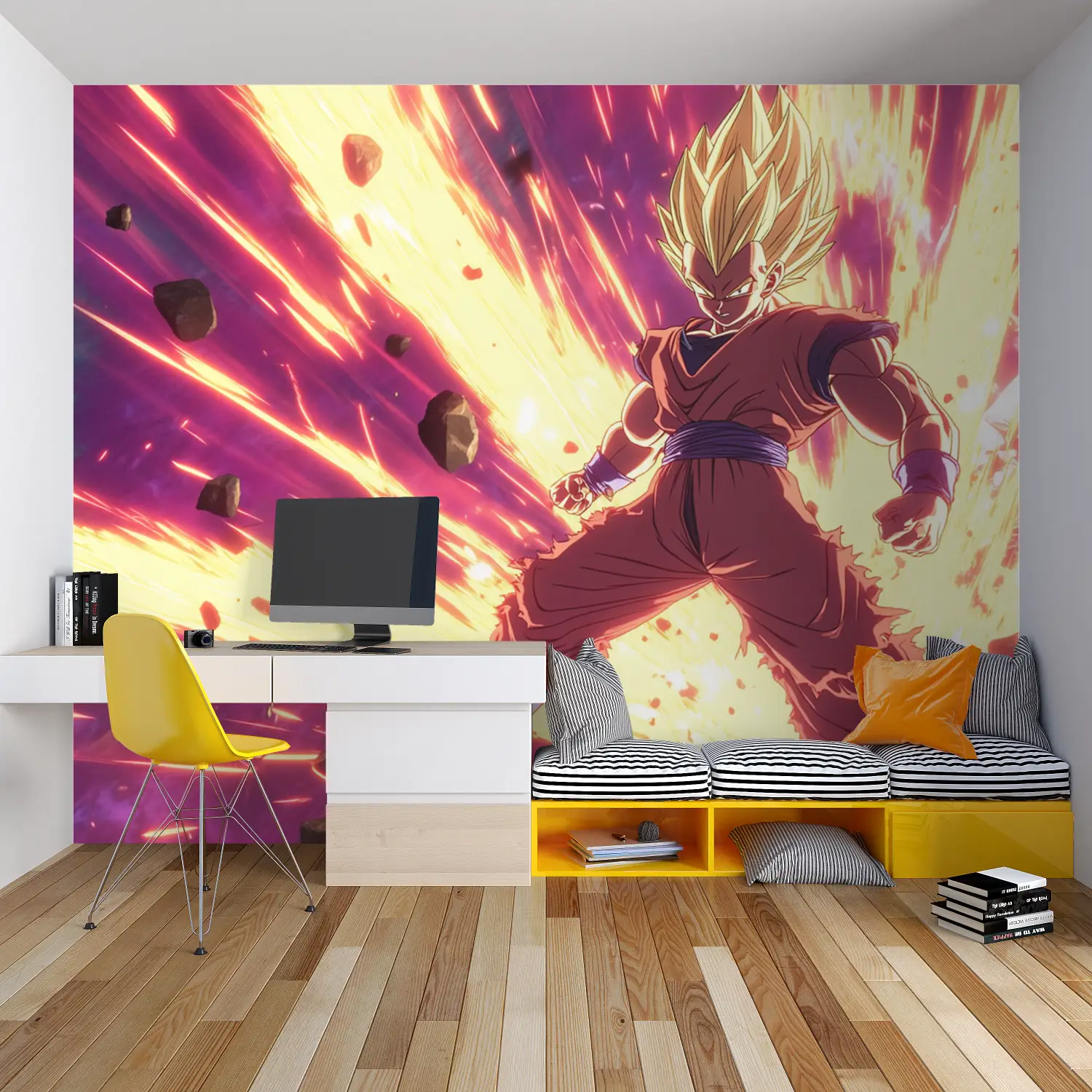 Papier Peint Vegeta en Feu - chambre spiderman