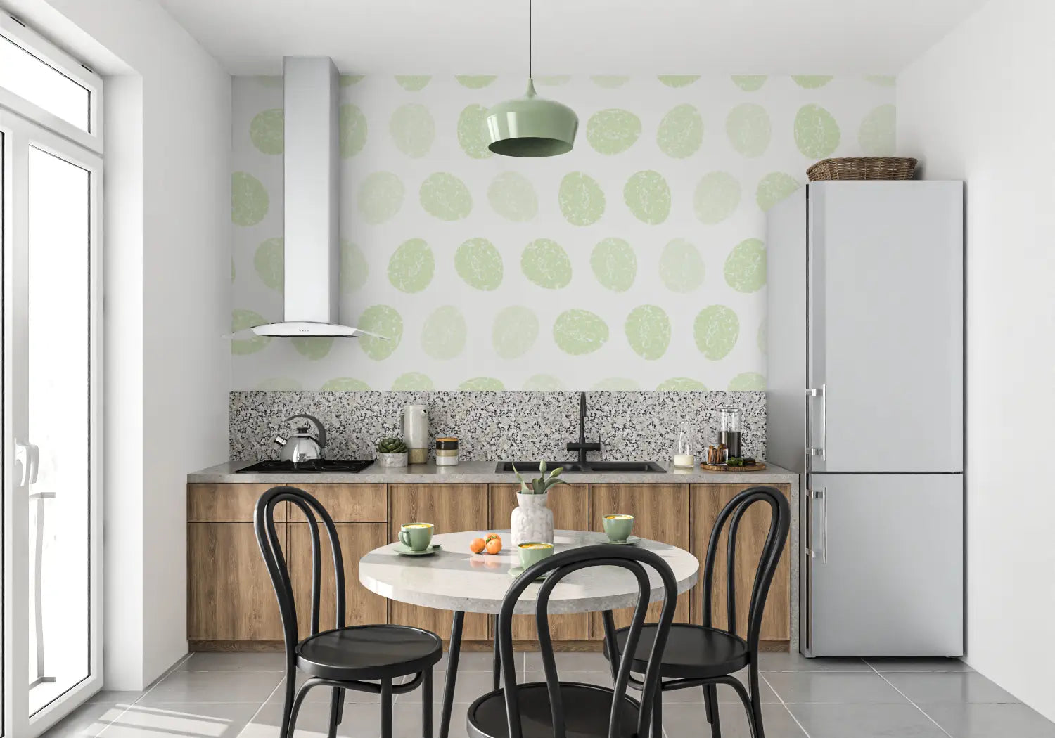 Papier Peint Vert Motif - 4murs