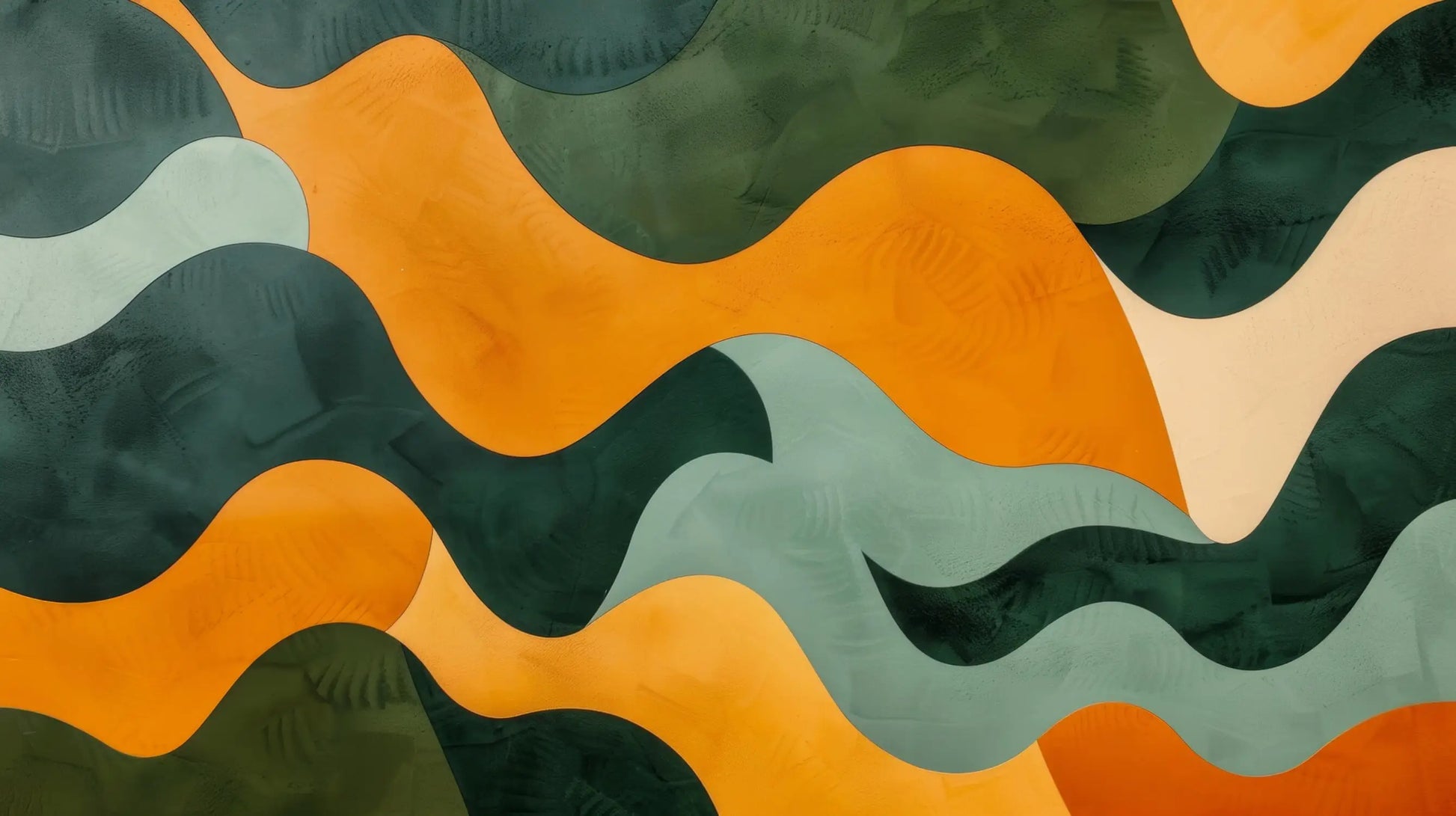Papel pintado verde naranja