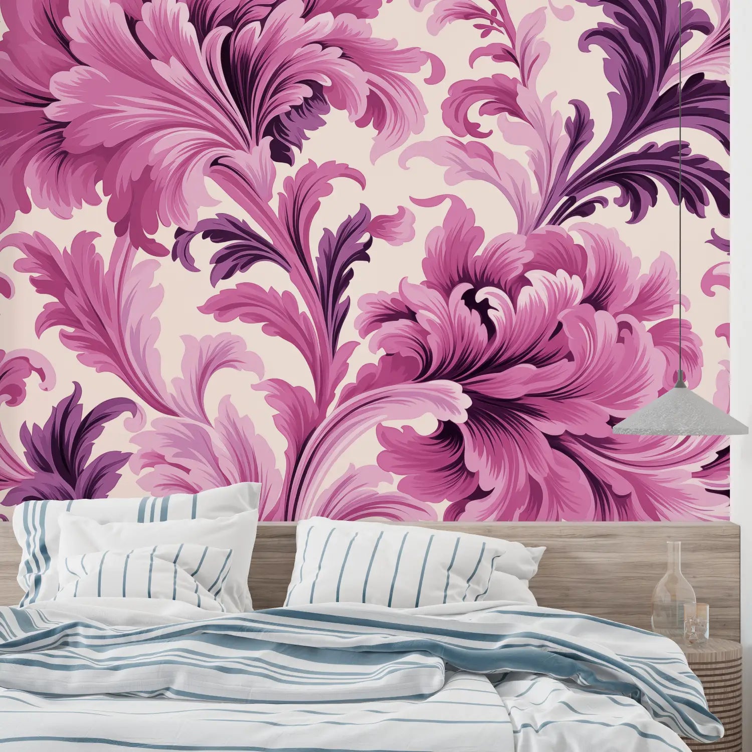 Papier Peint Violet Rose - sur mesure