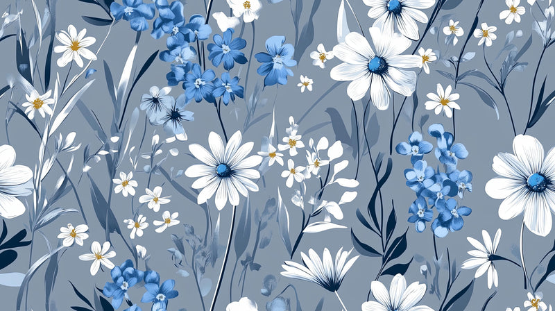 Fondo De Pantalla De Flores Blancas Azules