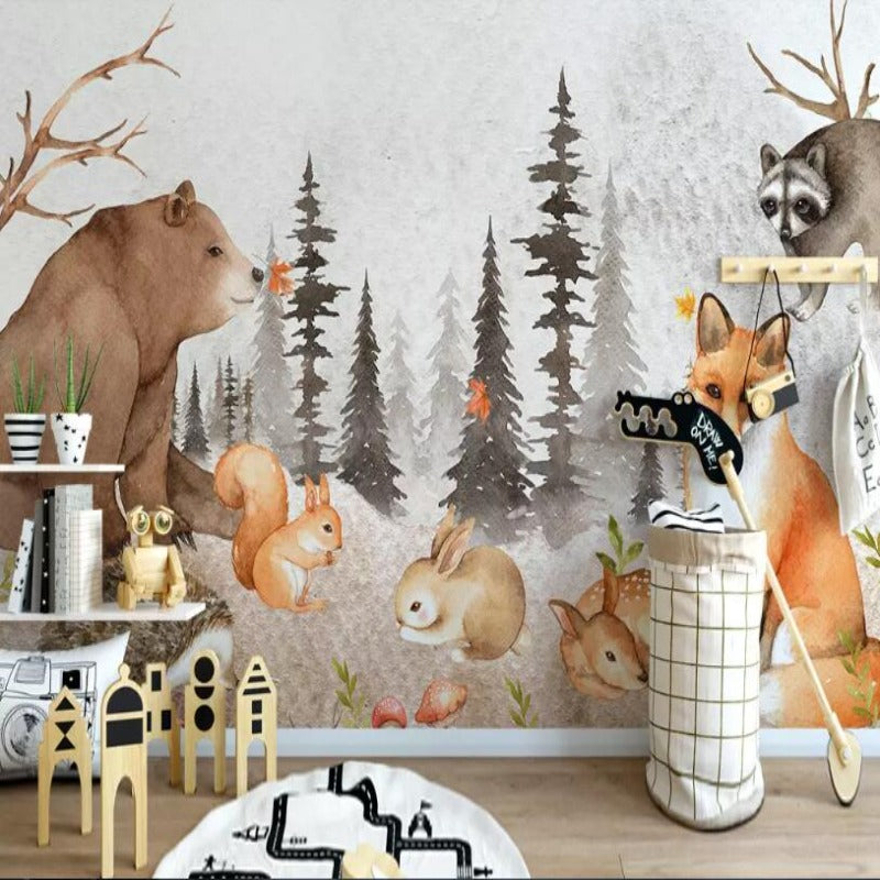 Papel pintado de animales <br/> bosque salvaje