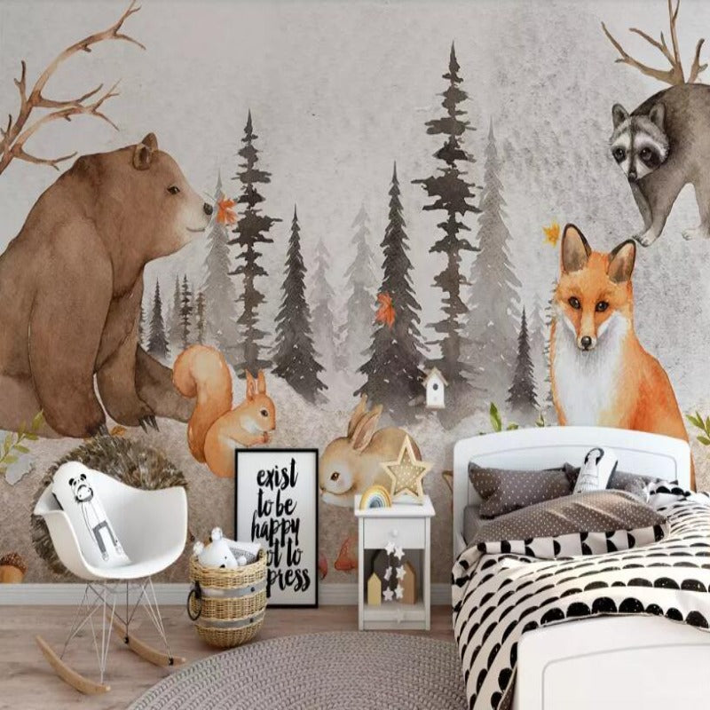 Papel pintado de animales <br/> bosque salvaje