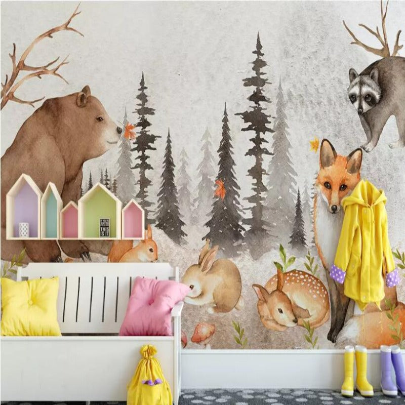 Papel pintado de animales <br/> bosque salvaje