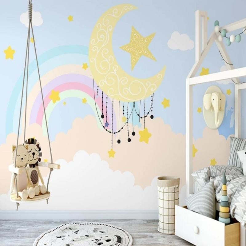 Papier Peint Arc en Ciel Chambre Fille