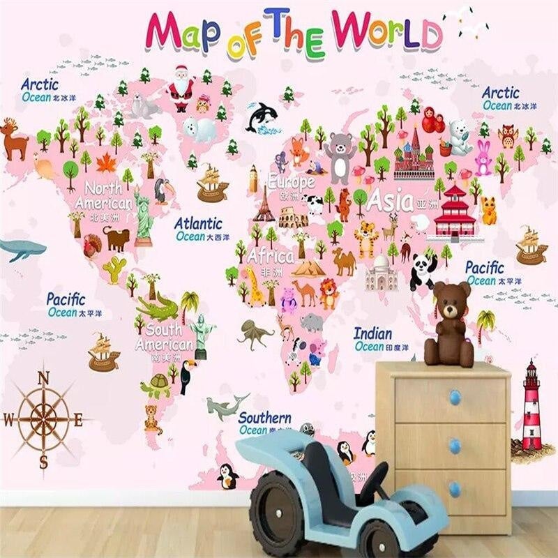 Papier Peint Carte du Monde Fun