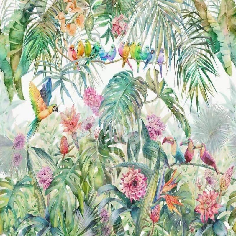 Papier Peint Oiseaux Perroquet Tropical