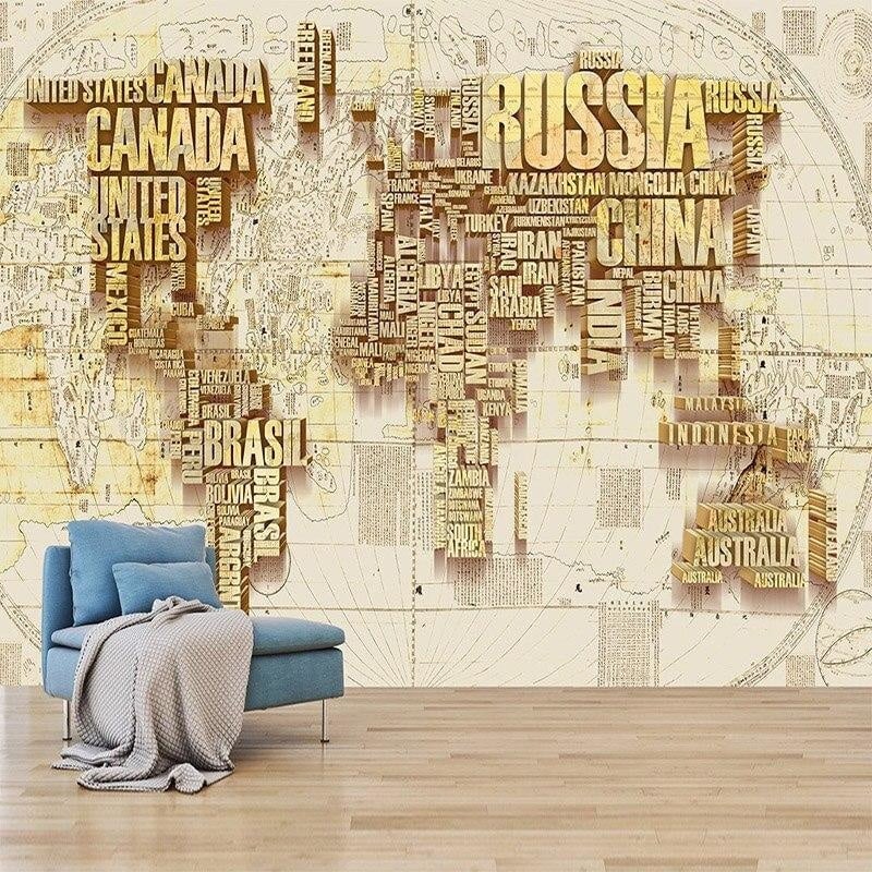 Fondo de pantalla del mapa mundial Trompe L'oeil - Second Image