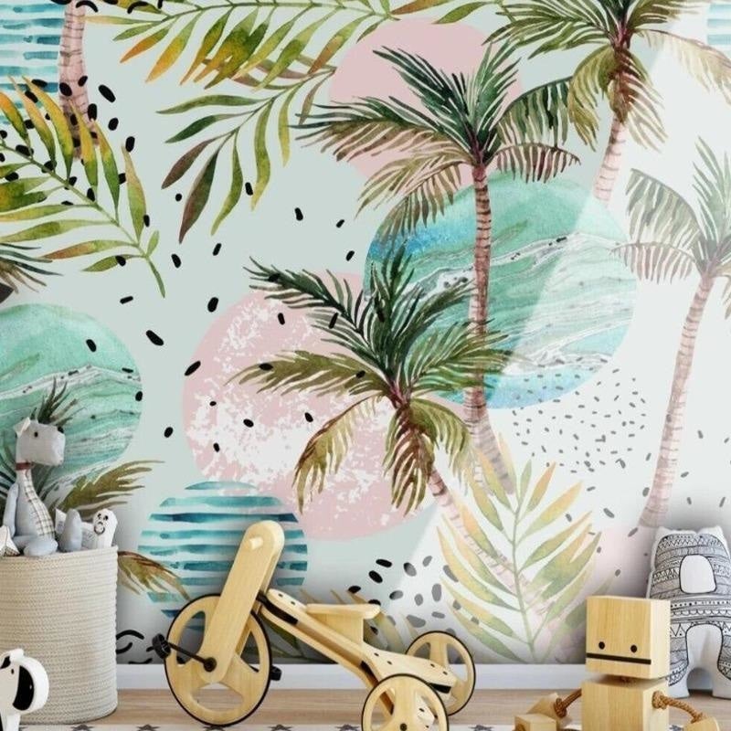 Papel pintado tropical para habitación de niñas - Second Image